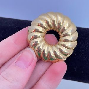 Vintage 70's DIRECTION ONE Gold Tone Abstract Geometric Steampunk Pin / Brooch